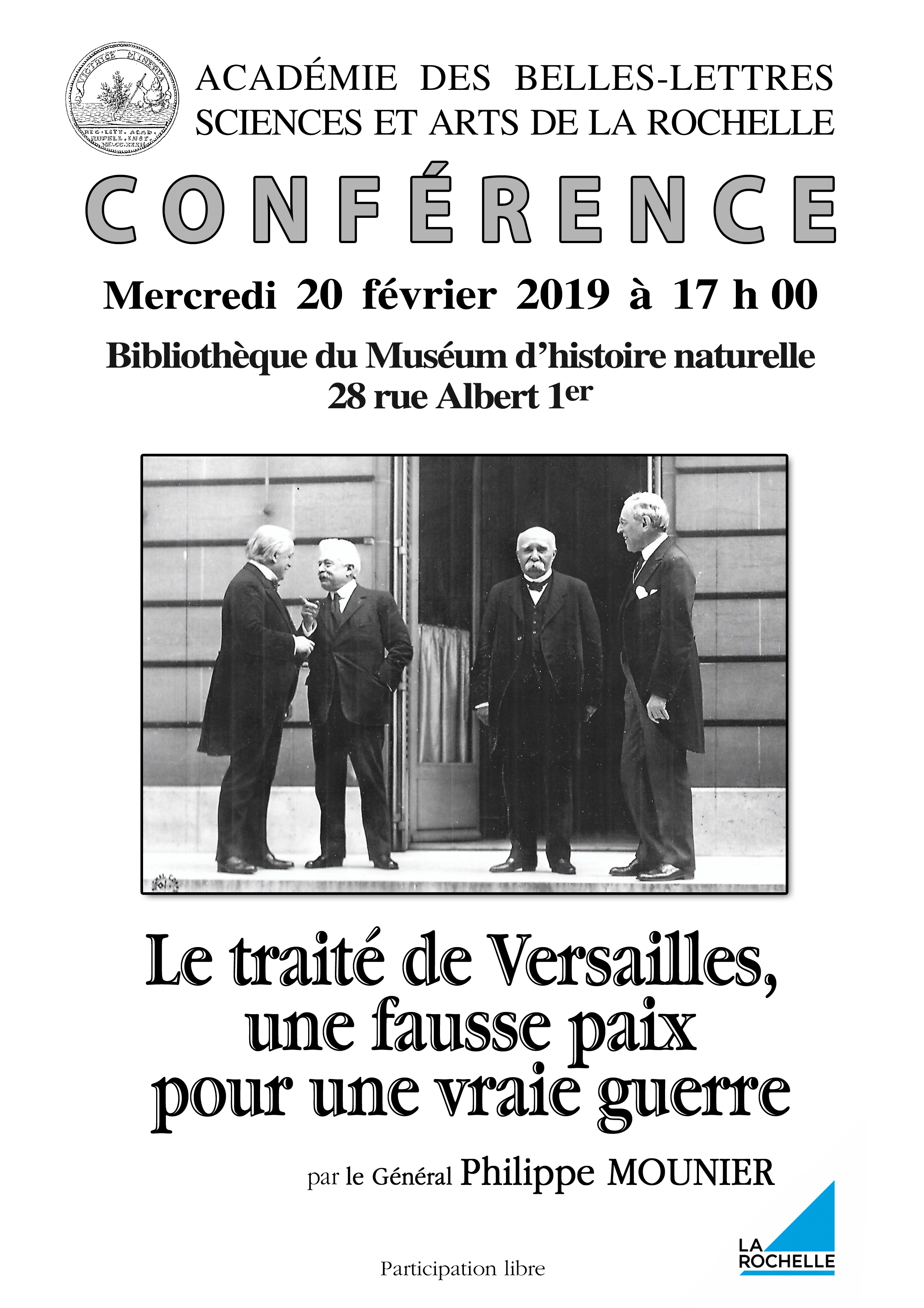 Conférence : le traité de Versailles  » une fausse paix pour une vraie guerre »