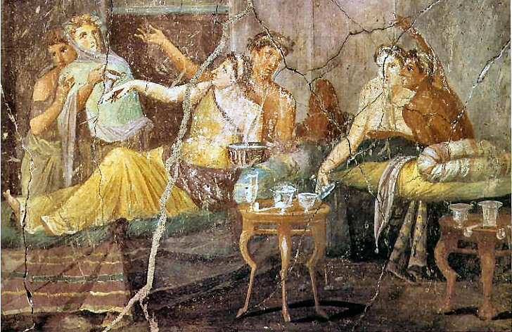 banquet de Trimalcion Fresque Pompei