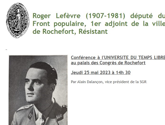 Roger Lefèvre, résistant par Alain Dalençon .