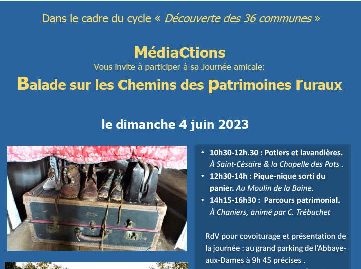 Balade sur les Chemins des Patrimoines Ruraux, par l’association « MediaCtions ».